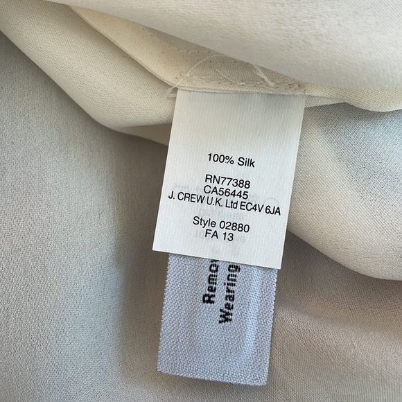 NWT J.Crew 100% silk contrast trim blouse Size 4 - Picture 5 of 5